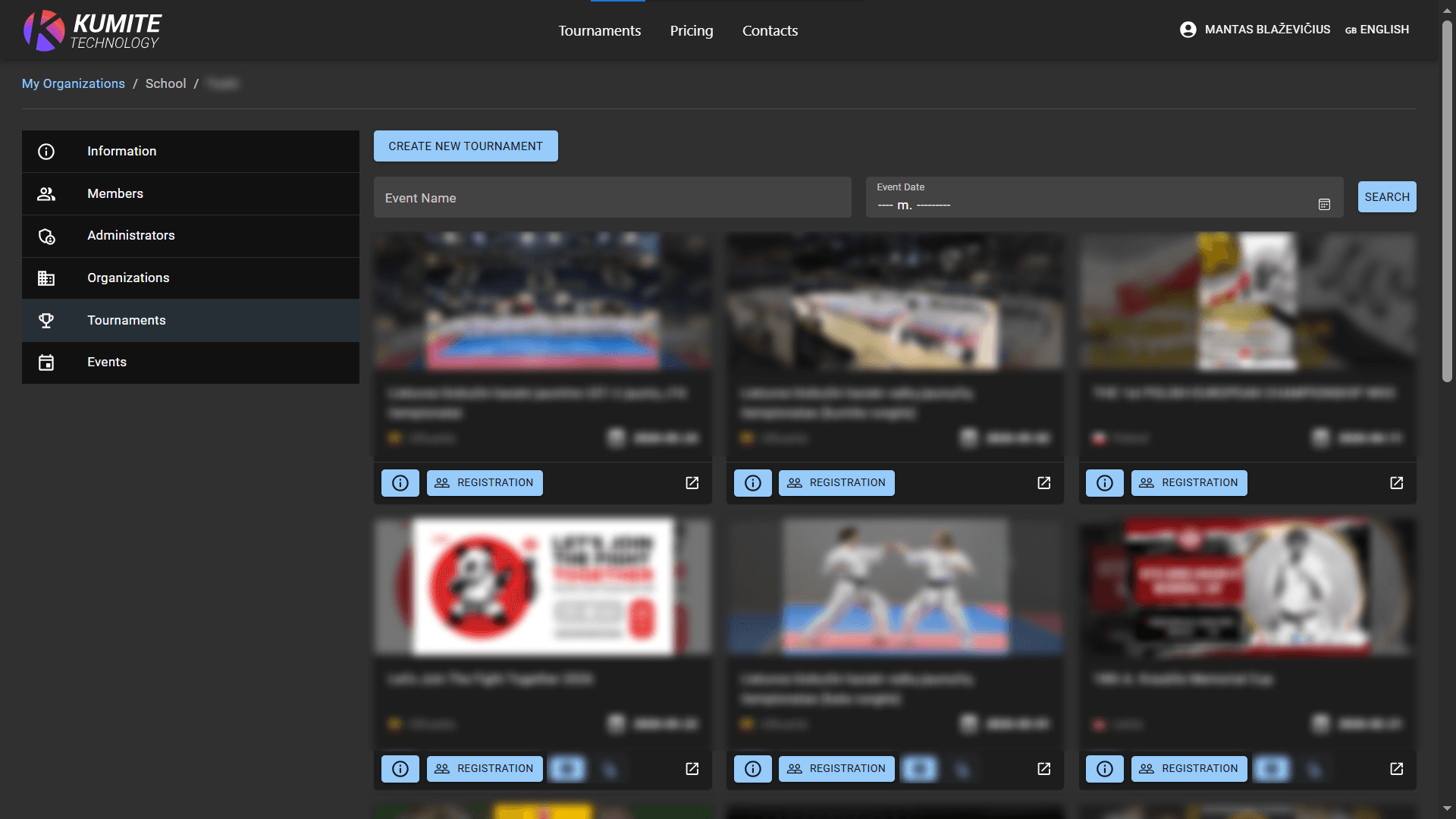 Tournaments Navigation