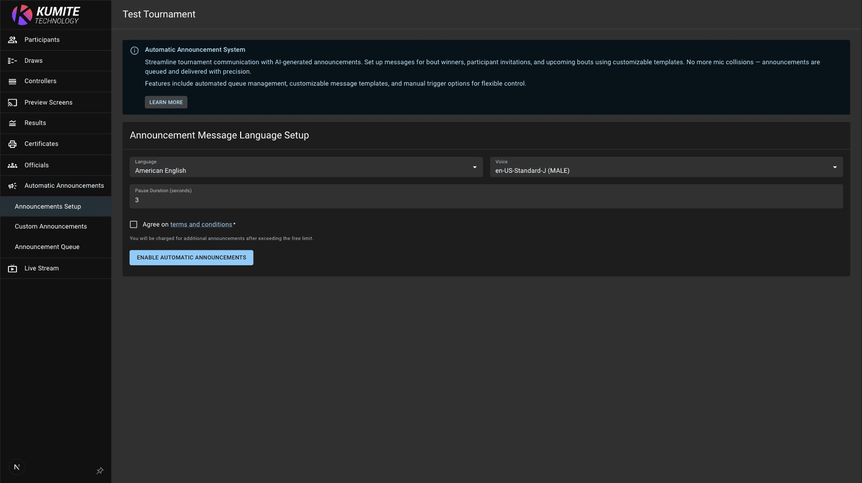 Announcement Agreement