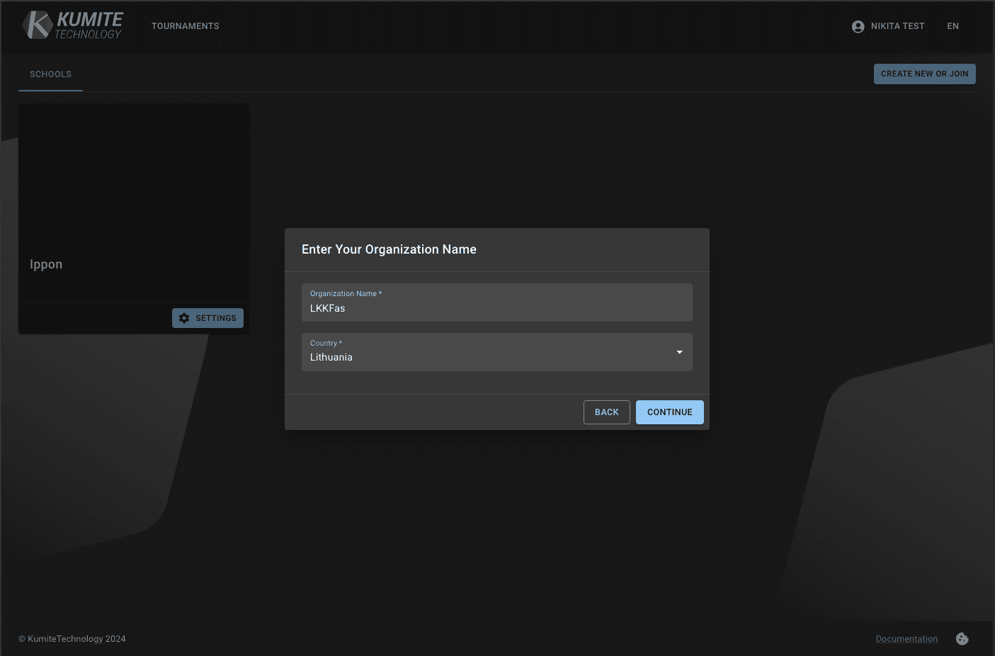 Enter Organization Details