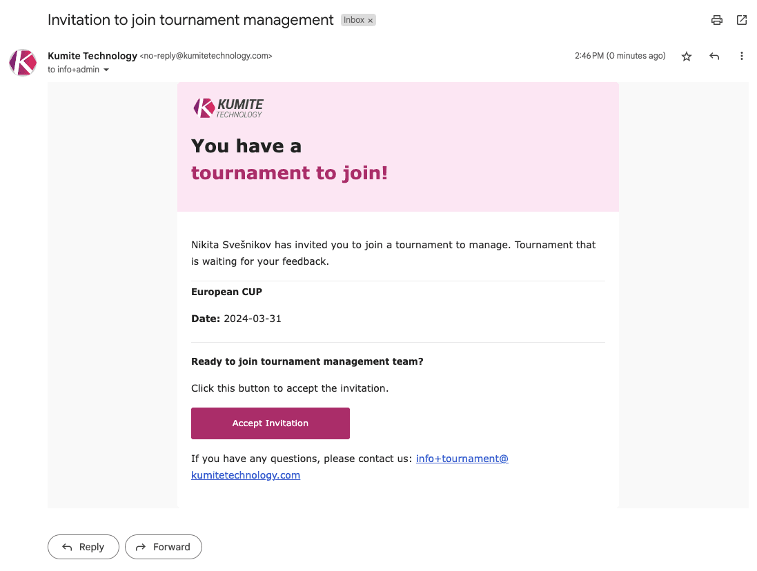 E-mail z Zaproszeniem
